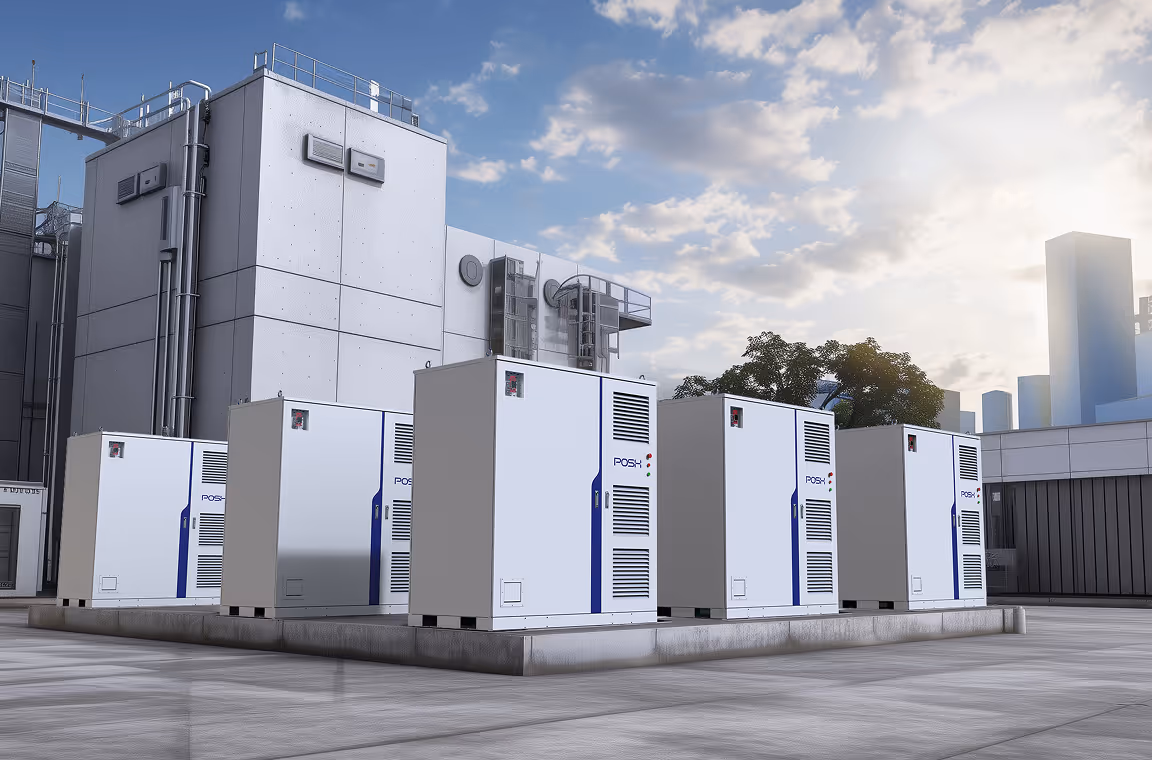 Posh battery energy storage units deployed at an industrial site